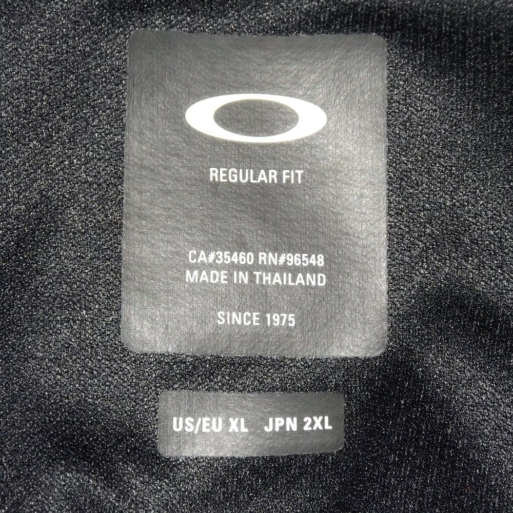 Oakley Polo Shirt, XL, Black, Short sleeve, Logo/O, 2 button collar, Regular Fit - Picture 10 of 12